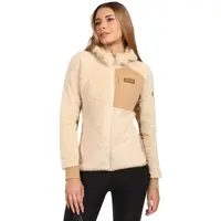 KILPI NORKA Dámská chlupatá fleecová mikina s kapucí, béžová, velikost