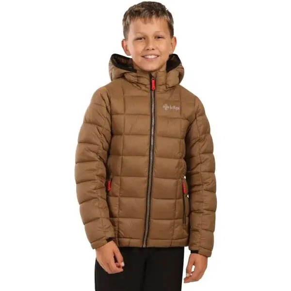 KILPI REBEKI Chlapecká zateplená bunda, hnědá, velikost