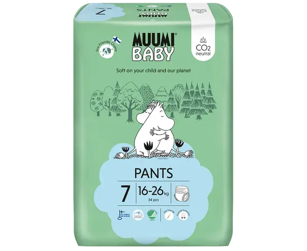 MUUMI BABY Pants 7 XL 16-26 kg kalhotkové eko pleny 34 ks