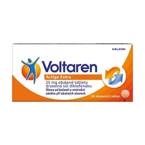 VOLTAREN Actigo Extra 25 mg tablety proti bolesti 20 tablet