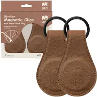 Sipo STROLLER HOOKS 2KS Magnetické klipy na kočík, hnedá, veľkosť