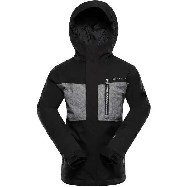 ALPINE PRO COMEDO Detská lyžiarska bunda, čierna, veľkosť 140-146