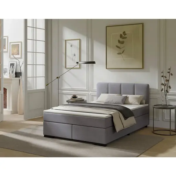MID.YOU POSTEL BOXSPRING, 140/220 cm, světle šedá