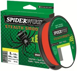 Spiderwire splétaná šňůra stealth smooth 8 červená 150 m - 0,13 mm 12,7 kg