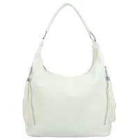 Módní dámská koženková kabelka na rameno Tiagos, bílá