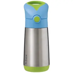 B.BOX Termoska na pití s brčkem 350 ml - modrá/zelená