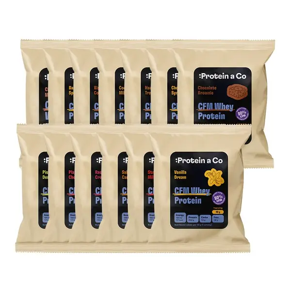 Protein a Co CFM WHEY 80 - balení 13 proteinových vzorků