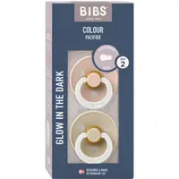 BIBS Colour Noční dudlíky z přírodního kaučuku - velikost 2, Blush/Vanilla 2 ks
