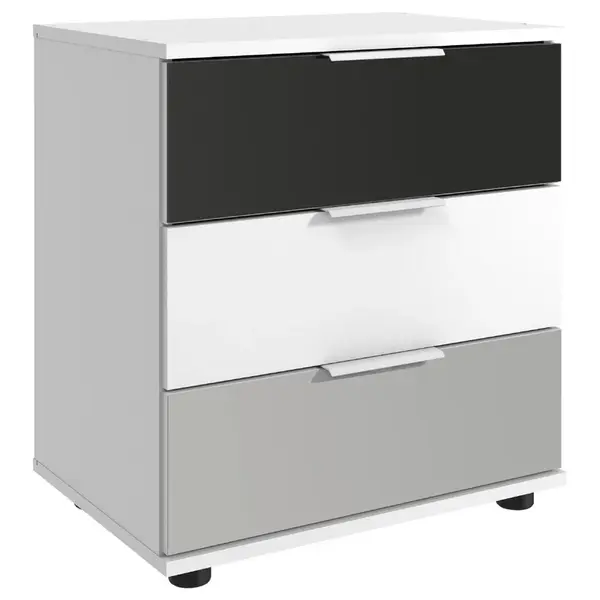 MID.YOU NOČNÍ STOLEK, šedá, bílá, světle šedá, 52/58/38 cm