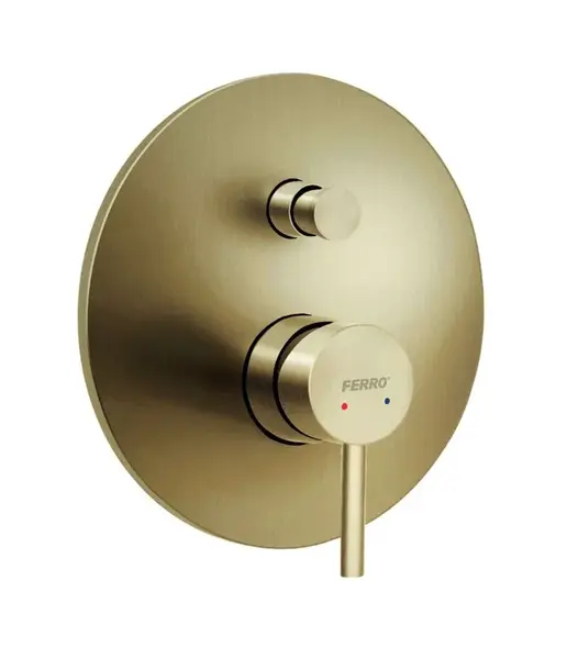 Novaservis Ferro Ciriculus - Batéria pod omietku, na 2 spotrebiče, s telesom, kefované zlato BCK7PBG