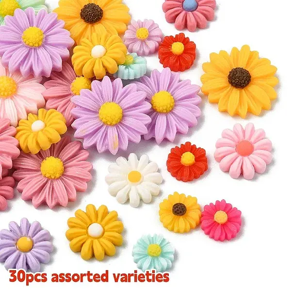 30Pcs 3 Styles Resin Cabochons Sets