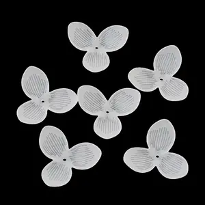 3-Petal Frosted Acrylic Bead Caps