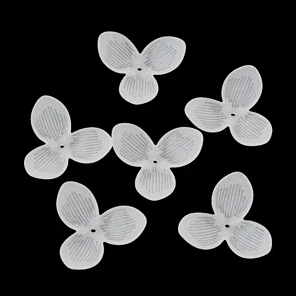 3-Petal Frosted Acrylic Bead Caps