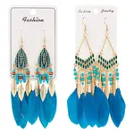 2 Pairs 2 Styles Feather Dangle Earrings