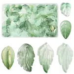 120Pcs 6 Styles Dyed & Heated Glass Pendants