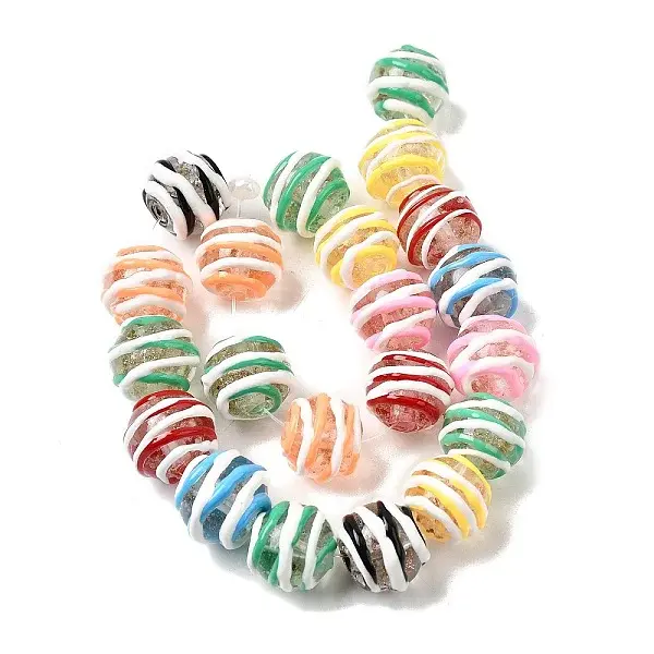 Handmade Gold Sand Enamel Lampwork Beads