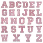 26Pcs Letter A-Z Glitter Powder with Paillette Sew on Cloth Patches