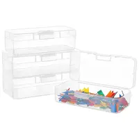4Pcs 2 Styles Transparent Plastic Storage Boxes