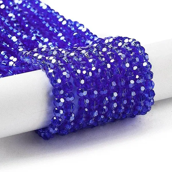 Electroplate Transparent Glass Beads Strands