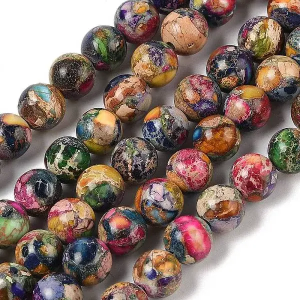 Dyed Natural Regalite/Imperial Jasper/Sea Sediment Jasper Beads Strands
