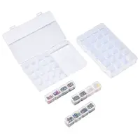 2Pcs Transparent Plastic 28 Grids Bead Containers