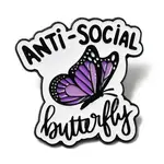 Butterfly with Word Enamel Pins