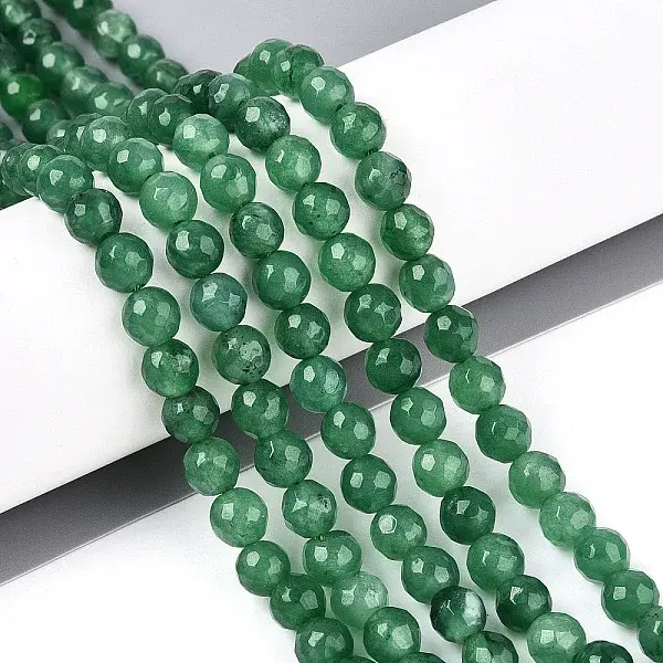 Dyed Natural White Jade Beads Strands
