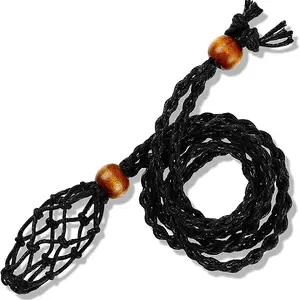 Adjustable Braided Waxed Cord Macrame Pouch Necklace Making