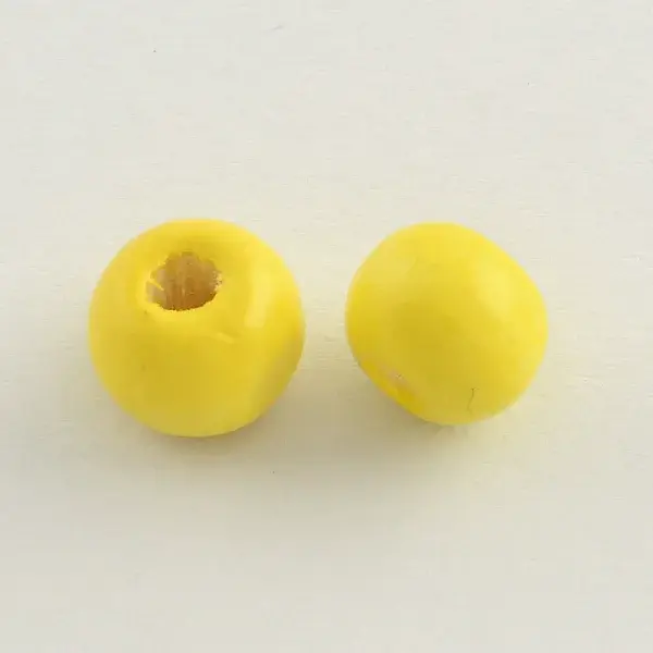Dyed Natural Wood Beads