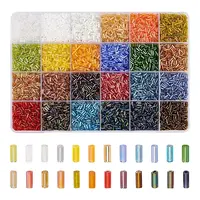 288G 24 Styles Glass Bugle Beads Sets