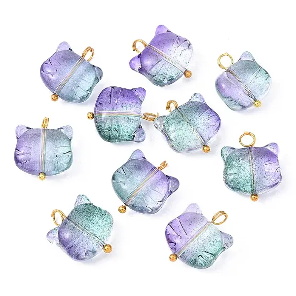 10Pcs Glass Pendants