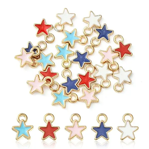 20Pcs 5 Styles Alloy Enamel Charms