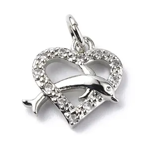 Brass Micro Pave Cubic Zirconia Charms