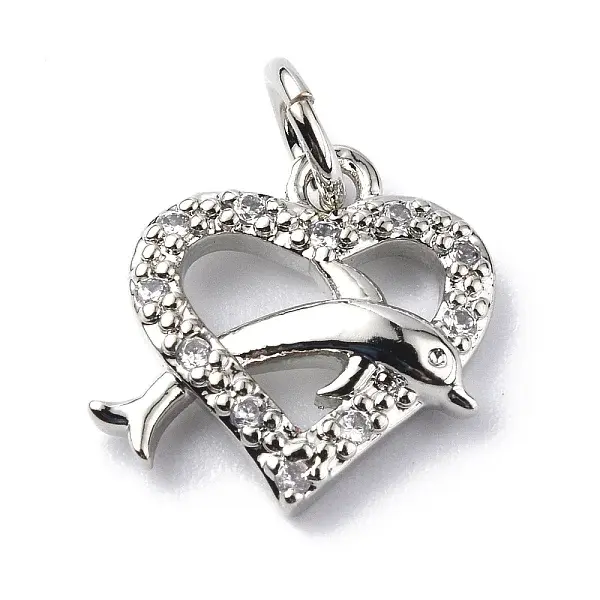 Brass Micro Pave Cubic Zirconia Charms