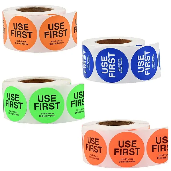 4 Rolls 4 Colors Paper Adhesive Label Stickers