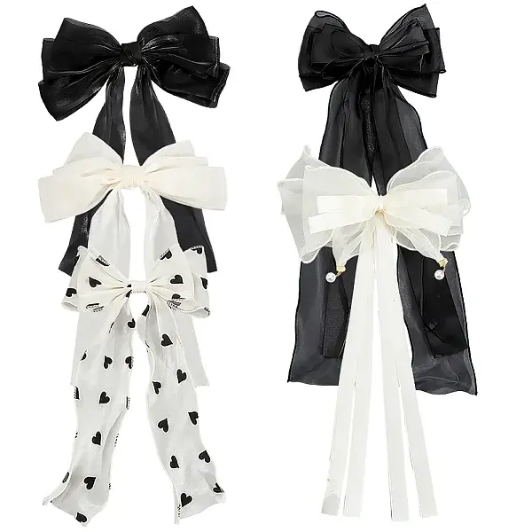 5Pcs 5 Colors Cloth Bowknot Hair Barrettes