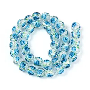 Handmade Foil Lampwork Beads Strands
