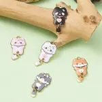 5Pcs 5 Colors Alloy Enamel Pendants