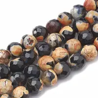 Natural Fire Crackle Agate Beads Strands