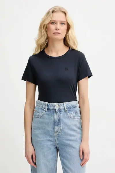 Tričko s příměsí hedvábí BOSS Eventsa9