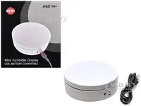 Mini Turntable Rotating Display Stand 4.75" with White Base for 1/64 Scale Model Cars