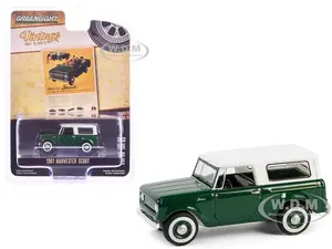 1961 Harvester Scout Green Metallic with White Top "Meet the Scout" "Vintage Ad Cars" Series 11 1/64 Diecast Model Car by Greenlight