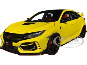 2021 Honda Civic Type R (FK8) RHD (Right Hand Drive) Sunlight Yellow Limited Edition 1/18 Model Car by Autoart