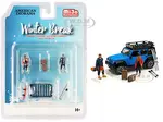 "Winter Break" Diecast Set of 6 pieces (2 Figurines and 4 Accessories) for 1/64 Scale Models by American Diorama