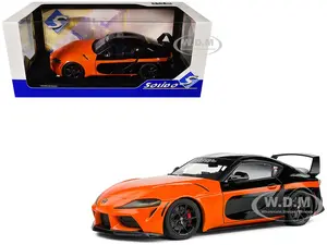 2024 Toyota GR Supra "StreetFighter" Orange and Black 1/18 Diecast Model Car by Solido