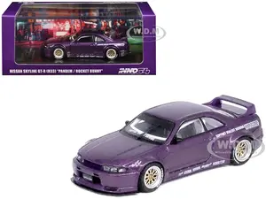 Nissan Skyline GT-R (R33) RHD (Right Hand Drive) "Pandem - Rocket Bunny" Purple Metallic 1/64 Diecast Model Car by Inno Models