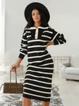 Resti Women's long striped sweater dress