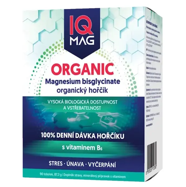 IQ MAG Organic magnézium + B6 organický horčík 90 kapsúl
