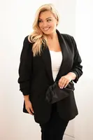Kesi Włoski Dámská elegantní plus size sako černá