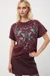 Bavlněné tričko Medicine dámské, vínová barva